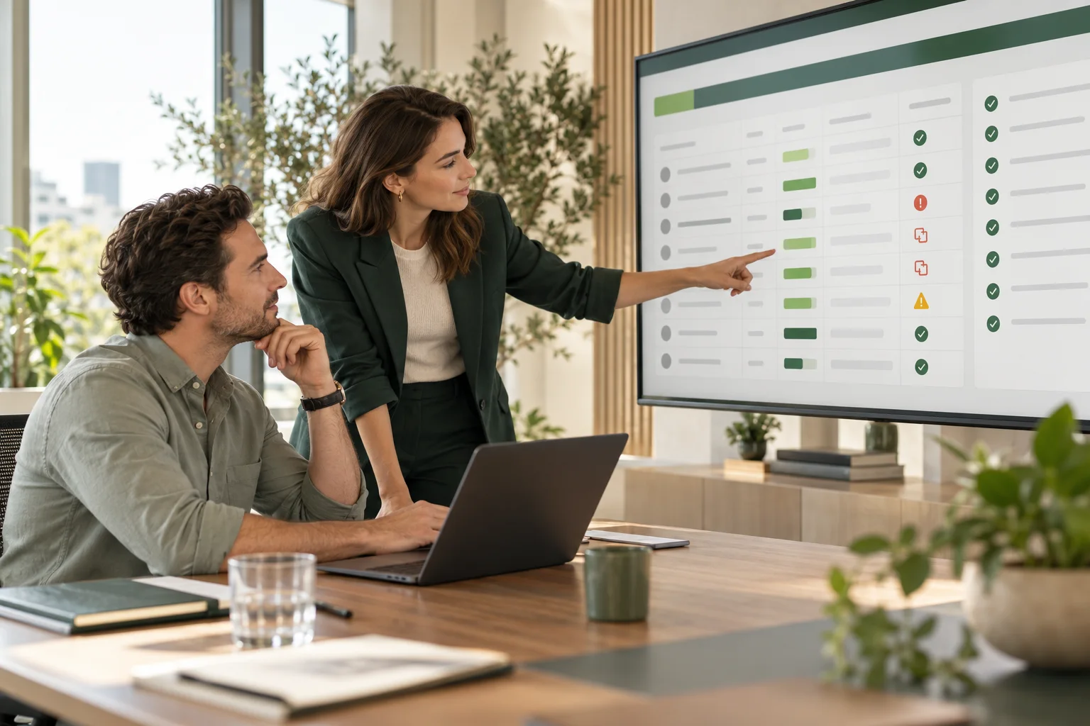 Руководитель продаж и CRM-администратор проверяют качество данных воронки